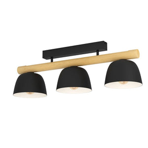 B-Ware Eglo Deckenleuchte Sherburn 3-flg LED Lampe Leuchte dimmbar schwarz-braun 80cm