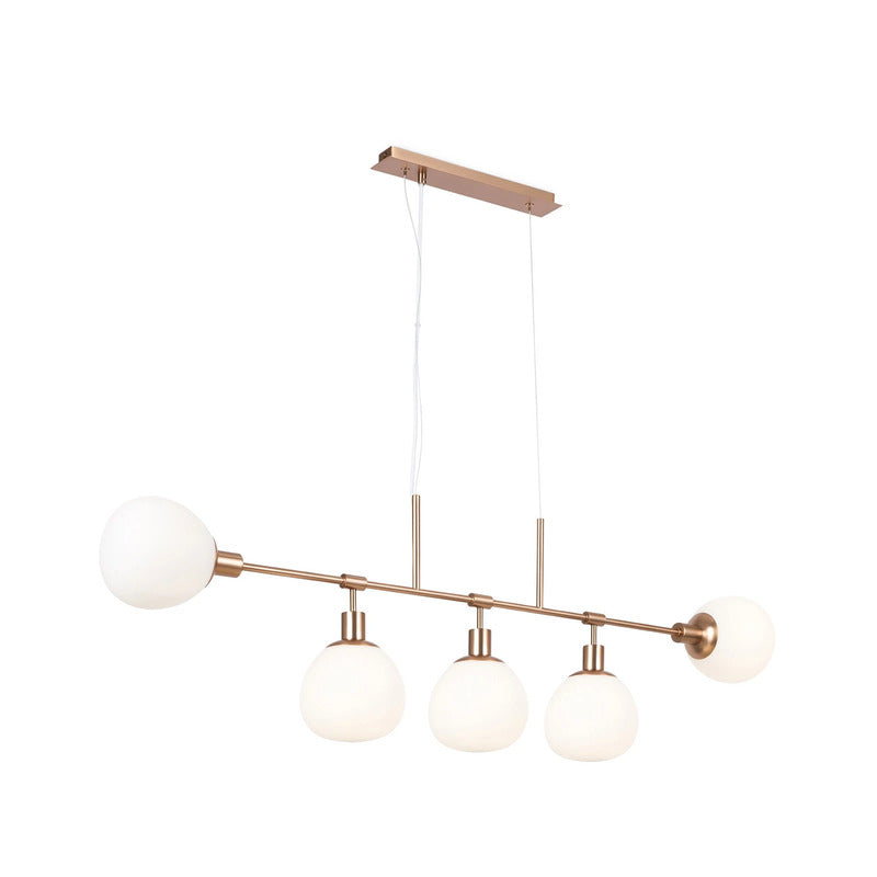 Maytoni Hängelampe Pendelleuchte Glas Erich messing weiß 5-flammig E14 LED - 4251110017280