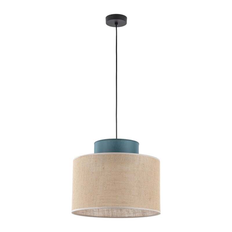 Licht Erlebnisse Pendelleuchte Hängeleuchte Duo Juteschirm petrol naturbraun - 5901780532567