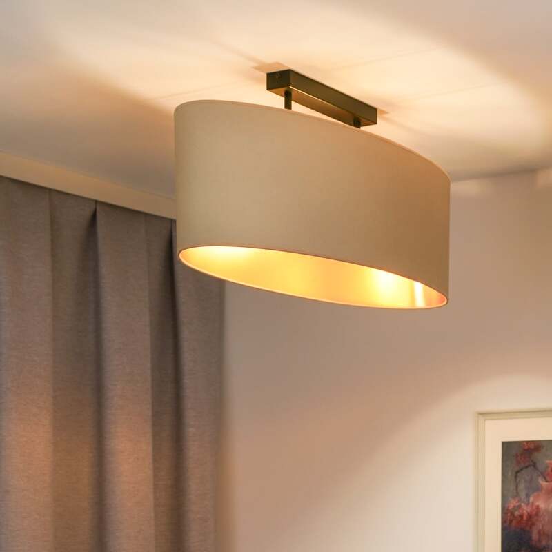 Envostar Deckenlampe Idun hellbeige 80cm Naturmaterial vegan Deckenleuchte Spot - 4251911790207