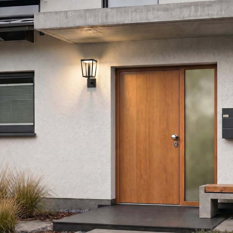Lucande Außenwandleuchte Lynx LED Gartenleuchte mit Bewegungsmelder schwarz - 4255830915734
