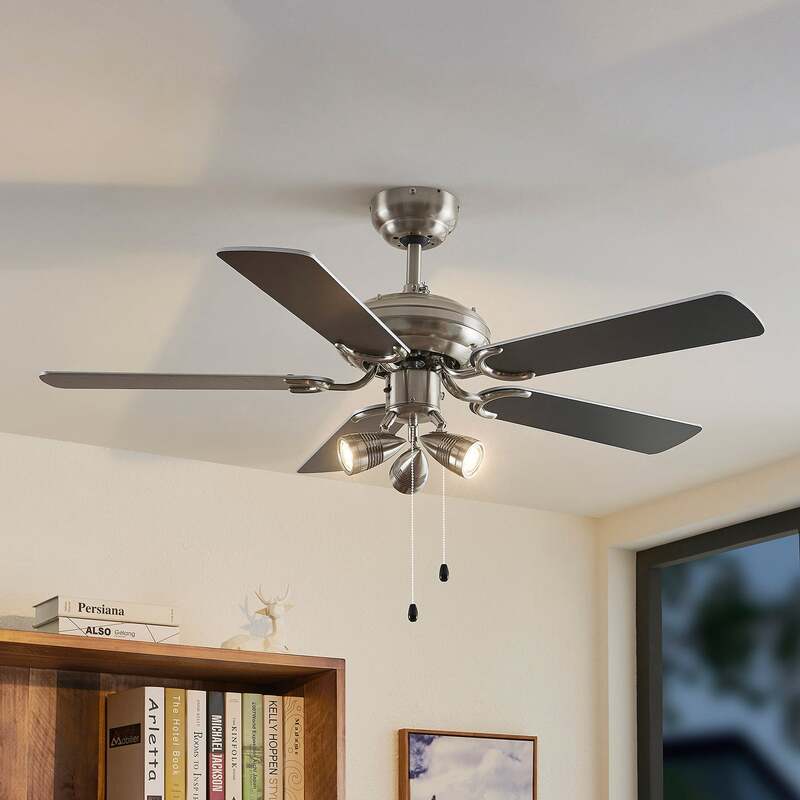 Lindby Deckenventilator Anariki leise Ventilator mit Licht silber Ø 108,5 cm - 4251911744675