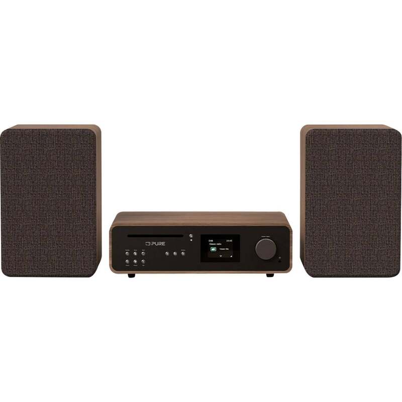 Pure Retro Stereoanlage Schwarz Walnuss DAB Bluetooth 50W Heim-Audio-Mikrosystem - 0759454301309