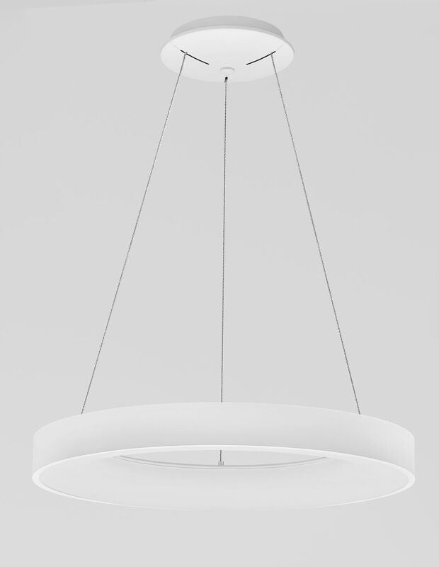 Nova Luce Pendelleuchte Hängeleuchte LED Weiß RANDO THIN Warmweiß dimmbar 60 cm - 5212017420213