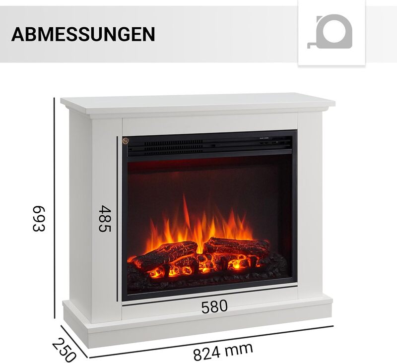 BALDERIA Phanos Elektrokamin Kaminofen Fernbedienung Weiß SIEHE TEXT/FOTO - 4260672445158