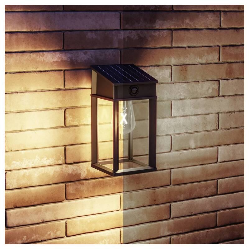 Philips Solar-Außenwandleuchte Geri mit Bewegungsmelder LED 3.2 W Schwarz - 8720169361829