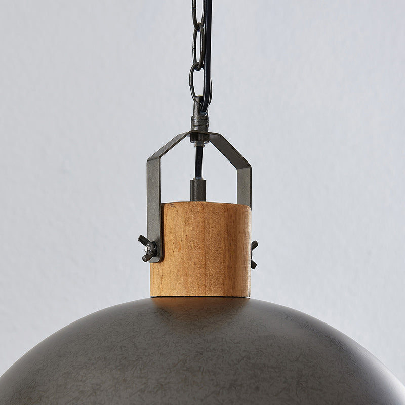 Lindby Hängeleuchte Holgar LED Pendelleuchte Lampe dimmbar grün Ø45cm Holz - 4251096571226