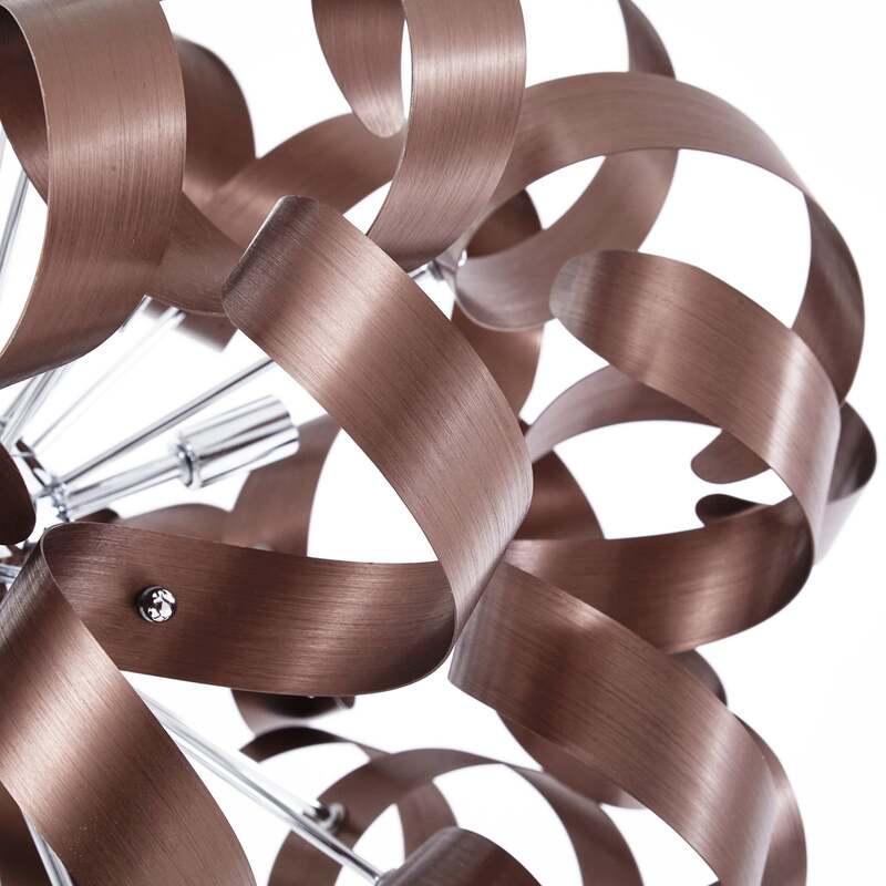 Lucande Hängelampe Kaelor Ø 60 cm satin kupfer dimmbar Aluminium 12x8W G9 - 4251911775914