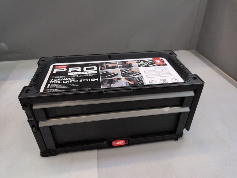 Keter Werkstattwagen schwarz 7 Schubladen Werkzeugwagen Handwerkzeug 60x38x83cm - 7290106925144