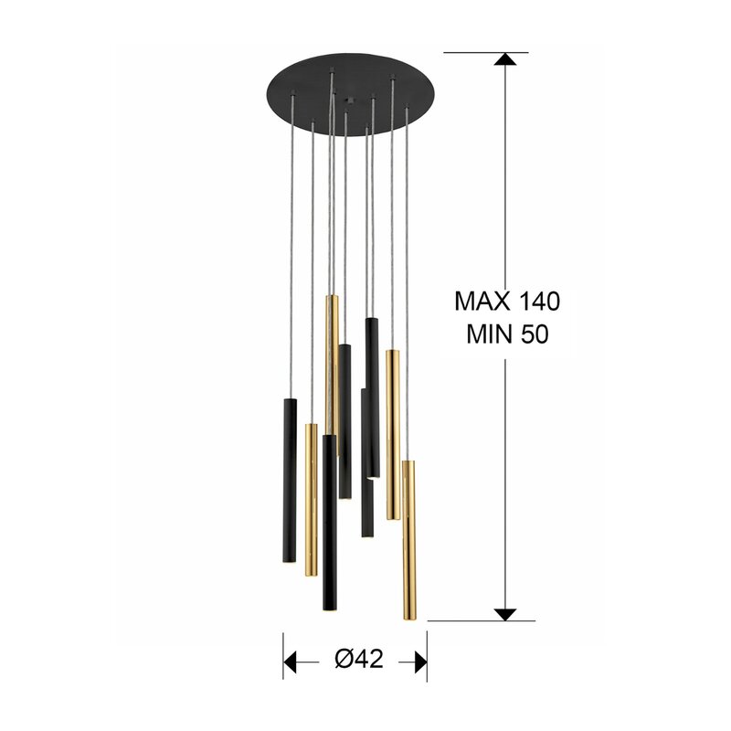 Schuller Hängelampe Pendelleuchte LED steuerbar Fernbedienung gold schwarz Me283 - 8435435329631