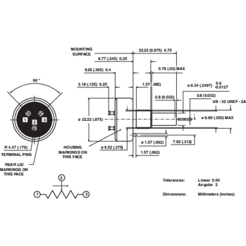Vishay Leitplastik-Potentiometer 357B0502MXB251S22 Mono 5kΩ 1W 1000V 360° 1 St. - 2050000108181