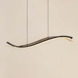 B-Ware Lucande LED-Hängeleuchte Alevia schwarz/gold dimmbar 100cm Eisen/Metall