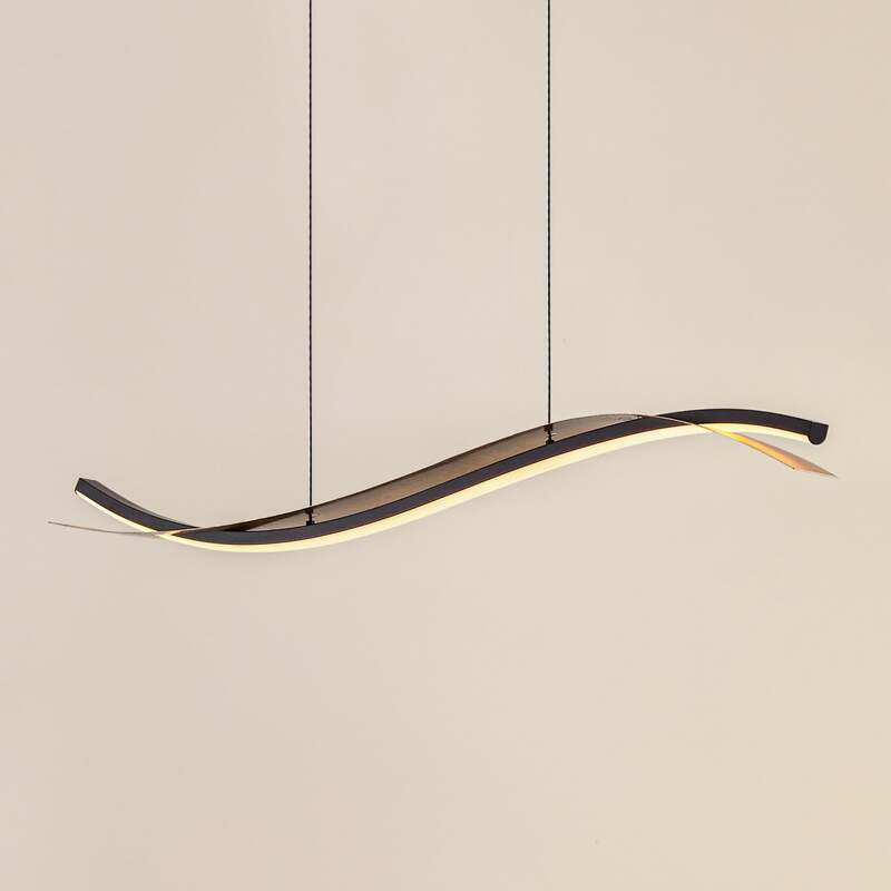 Lucande LED-Hängeleuchte Alevia schwarz/gold dimmbar 100cm Eisen/Metall - 4255830901317