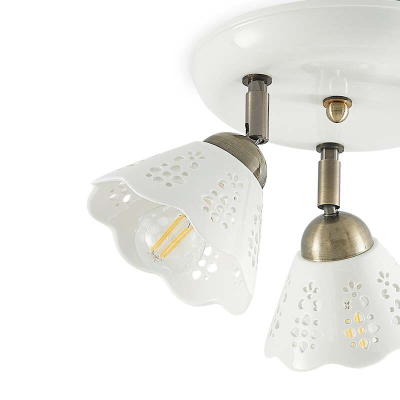 Lindby Deckenstrahler Efgenia LED Strahler 3-flg dimmbar Keramik bronze Ø 40 cm - 4251911704549