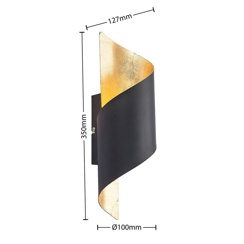 Lindby Chenotara Wandleuchte Wandlampe Wandlicht Lampe Leuchte E14 Schwarz G885 - 4251911712810