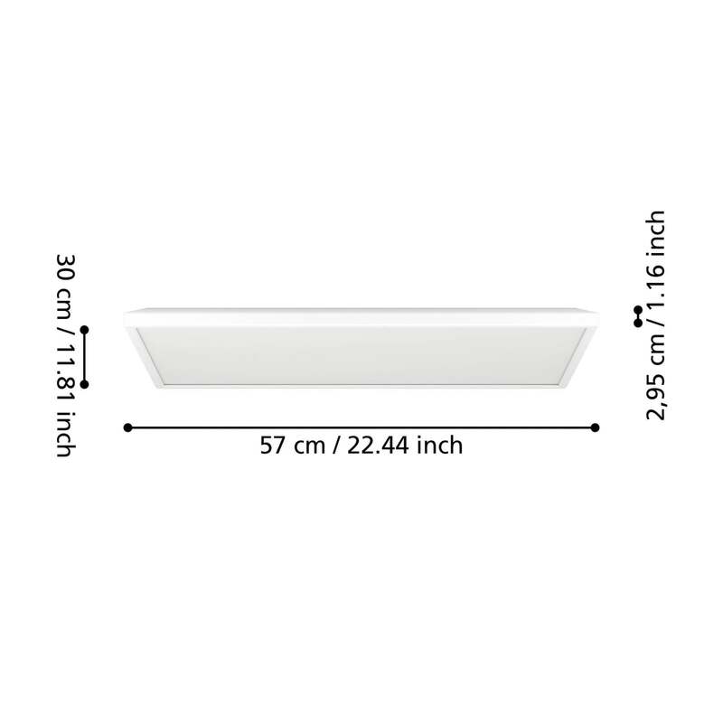 EGLO connect LED-Panel Rovito-Z 57x30 cm dimmbar multicolor IP44 - 9008606329830
