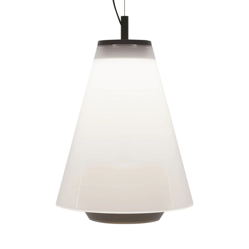 Prandina Pendelleuchte Hängelampe Shuttle schwarz Glas opal Aluminium weiß - 7592190