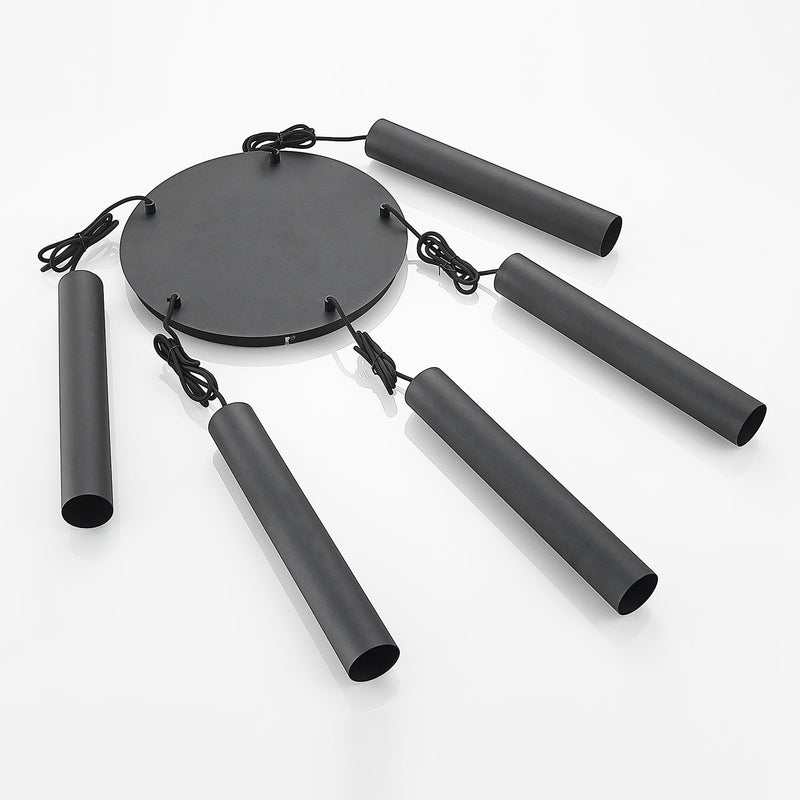 Lindby Hängeleuchte Sanad LED Pendelleuchte Lampe dimmbar schwarz 5-flg Ø40cm - 4251911703108
