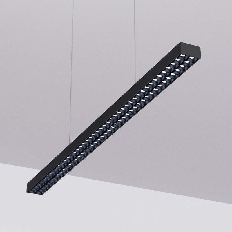 Arcchio Pendelleuchte Jolinda LED Hängelampe Büroleuchte schwarz 118cm 7200lm - 4251911779196
