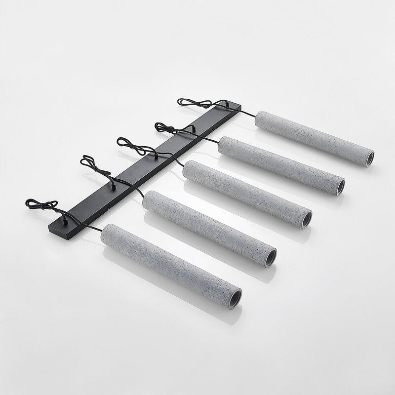 Lindby Pendellampe Hängeleuchte Concretto LED 5-flg dimmbar grau 100cm Beton - 4251096584165