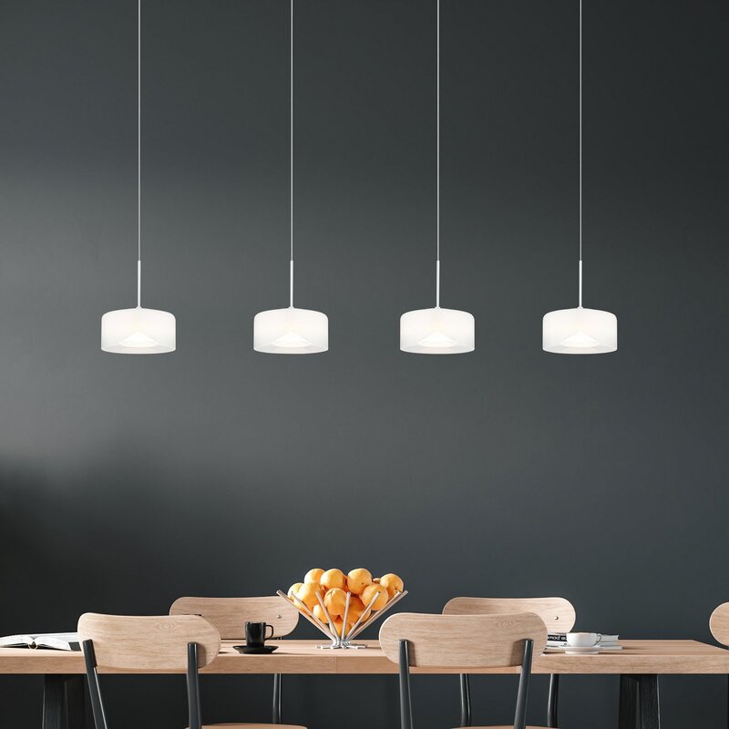 LED Hängeleuchte Belinda Pendelleuchte Lampe Glas Länge 105 cm weiß 4 flg - 9007371533299