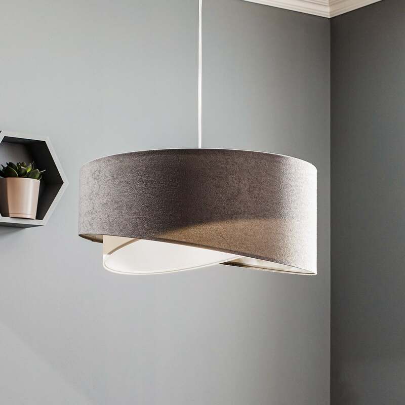 Maco Design Pendellampe Vivien grau/weiß/silber 25cm dimmbar handgefertigt - 5906742041811