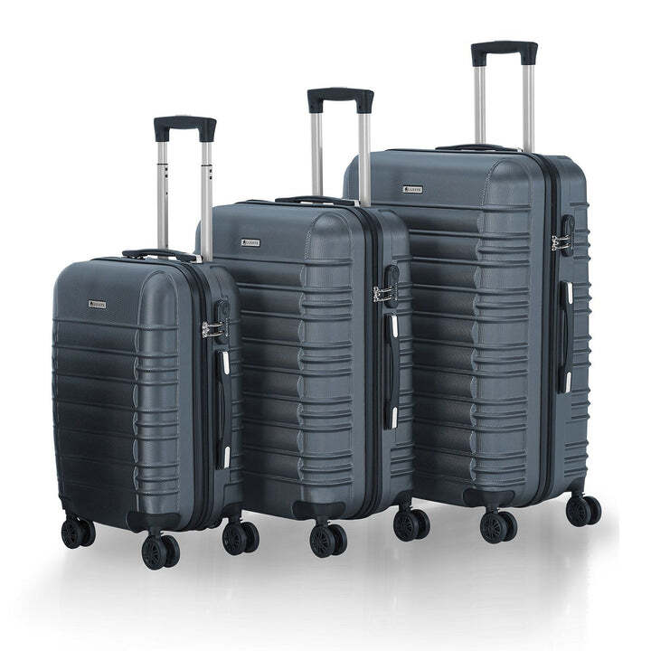 Hartschalen Kofferset Rom 3-teilig Set ABS-Kunststoff 360° Rollen anthrazit 40kg - 4262437184951