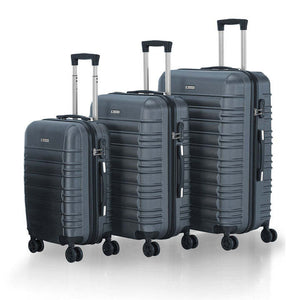 B-Ware Hartschalen Kofferset Rom 3-teilig Set ABS-Kunststoff 360° Rollen anthrazit 40kg