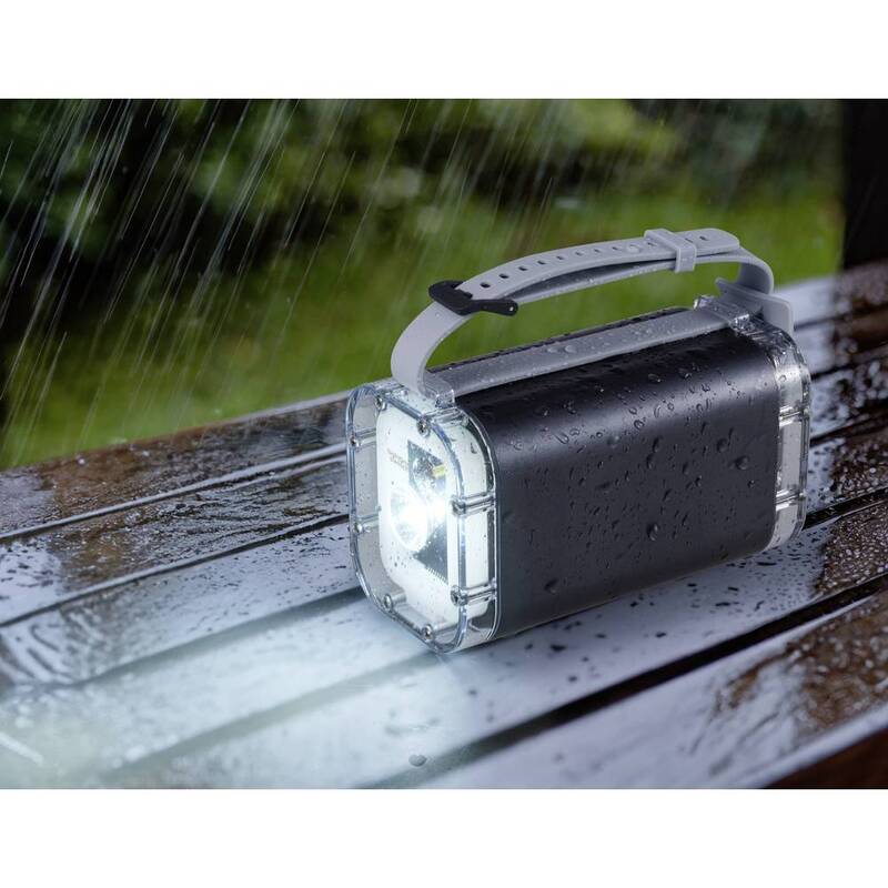 VOLTCRAFT Powerbank Akku Ladegerät LED Taschenlampe Grau Outdoor 40000 mAh IP67 - 4064161313313
