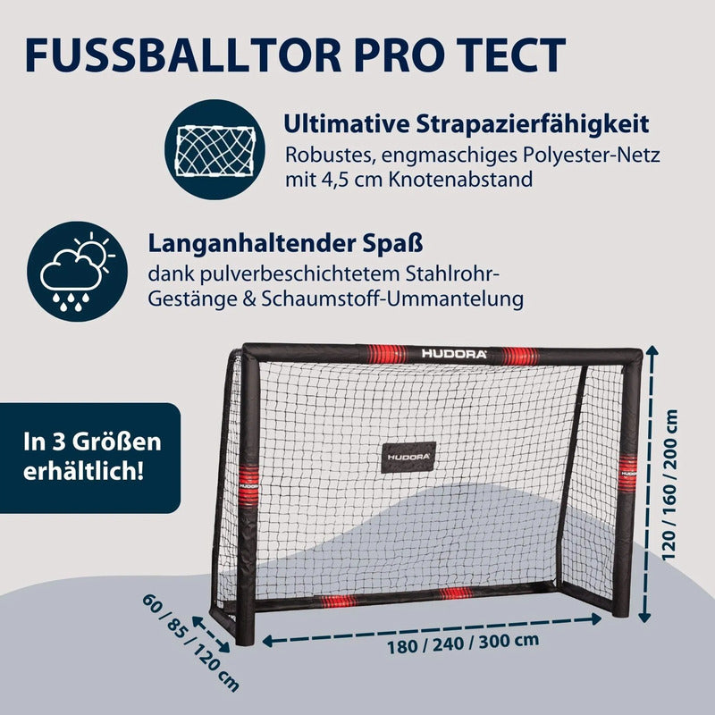 HUDORA Fußballtor Pro Tect 180 Tor Fußballtor mit gepolstertem Aufprallschutz - 4005998835135