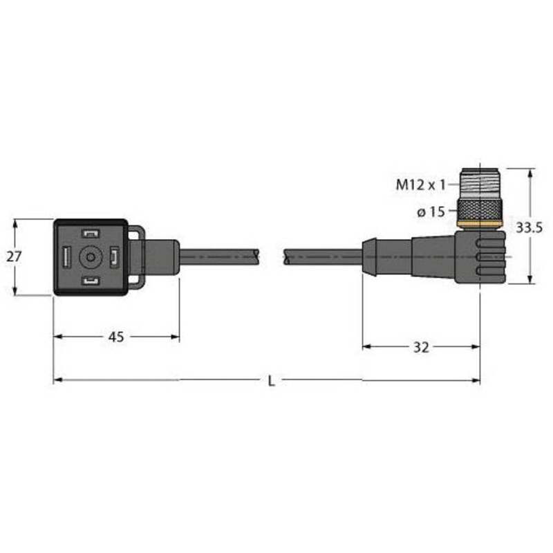 Turck Ventilsteckverbinder Verbindungsleitung 6606801 VAS04-K81E-1.5-WSC5T/TXL - 4047101373349