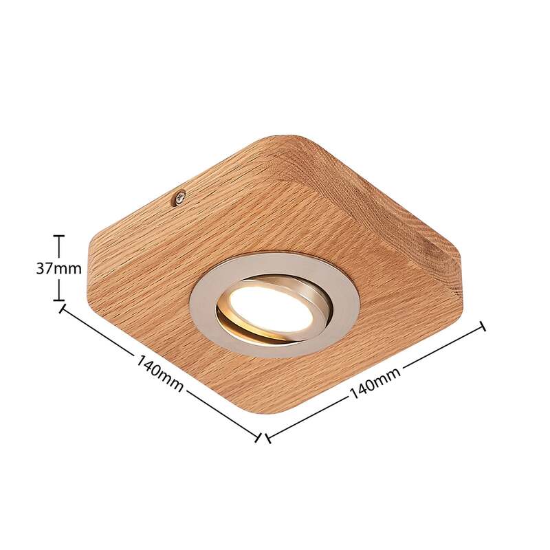 Lindby Deckenleuchte Mikari LED Lampe Downlight Holz schwenkbar warmweiß 14cm - 4251911707939