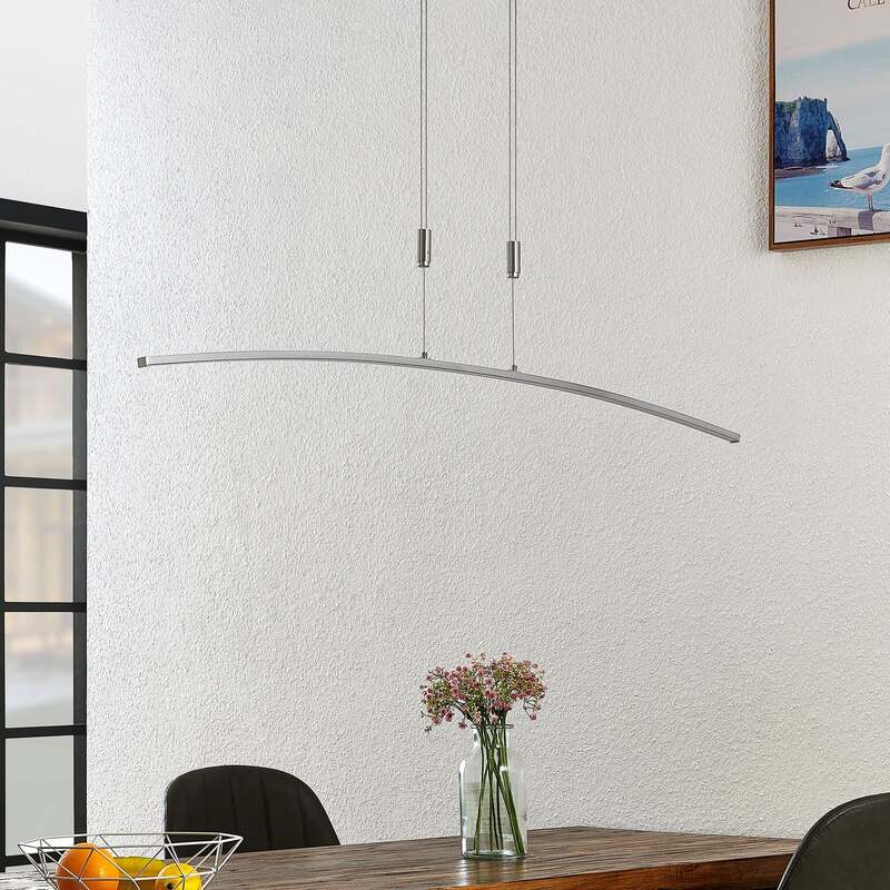 Lindby Hängeleuchte Pendelleuchte Phillie LED dimmbar höhenverstellbar nickel - 4251096587524