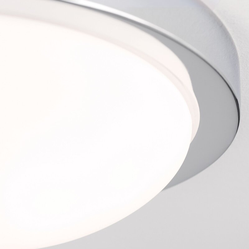 MINEA Deckenleuchte Lampe chrom Eisen Glas weiß runde Leuchte Wohnzimmer - 9003090207121