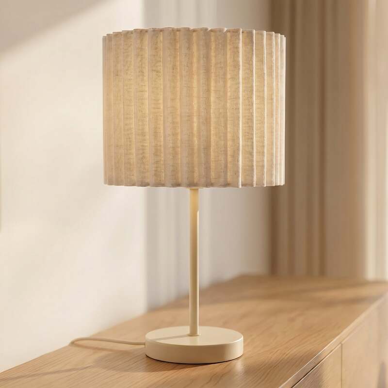 Lindby Tischleuchte Lampe Libbie LED Nachttischlampe Leuchte creme 45cm hoch - 0000010050888