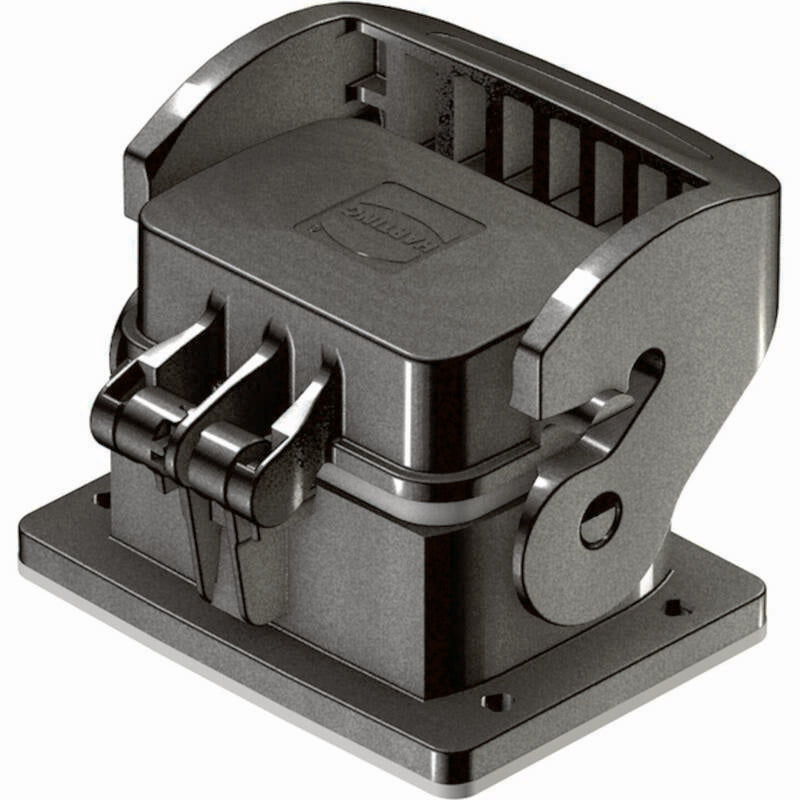 Harting Anbaugehäuse Gehäuse Kunststoff Schwarz 6 B Längsbügel Klappdeckel - 2050009657819