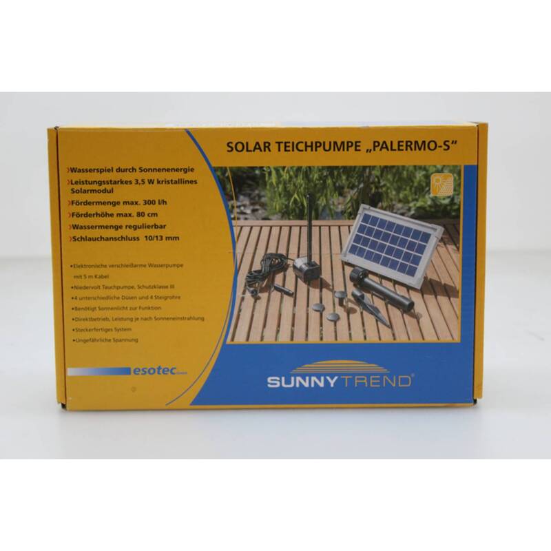 Esotec Palermos S 101769 Schwimmende Solarteichpumpe Pumpe Teichpumpe 300 l/h - 4260057861511