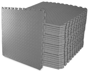 B-Ware BalanceFrom Fitness Puzzle Mat 96ft² EVA Schaum Fliesen rutschfest grau 24 Stück
