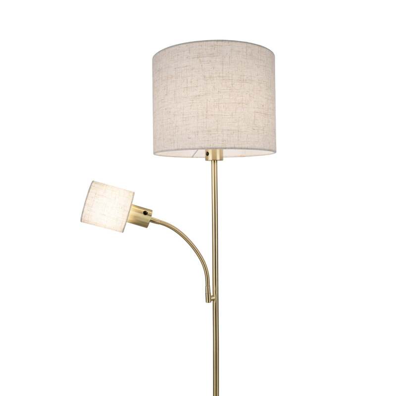 Näve Stehleuchte Filomena LED Lampe Leuchte dimmbar beige Messing 165cm - 4003222898086