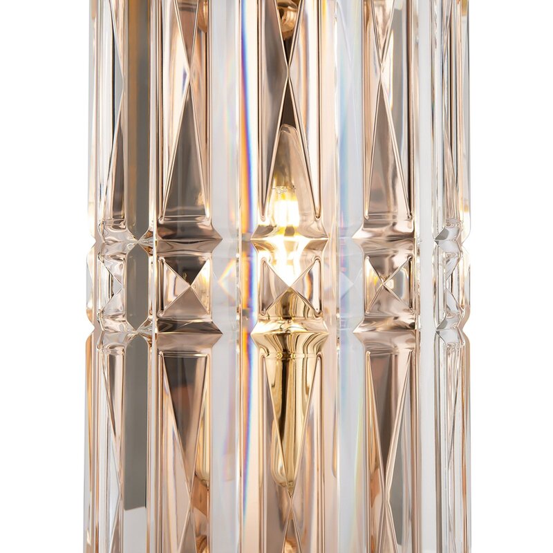 Maytoni Wandleuchte Wandlampe Facet Glas Metall E14 H25cm gold transparent - 4251110099699