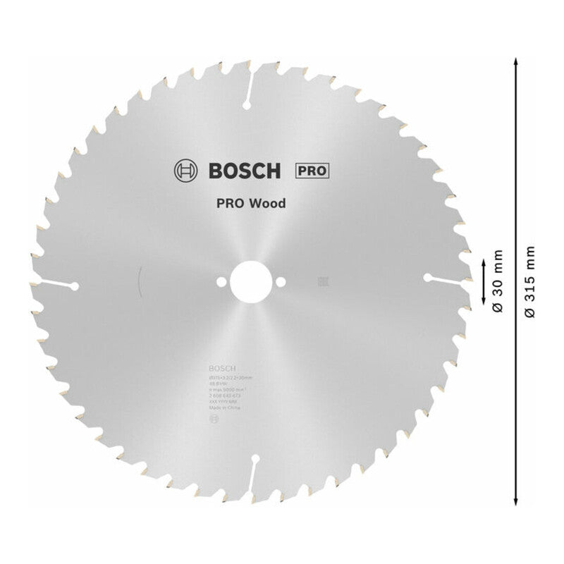 Bosch Kreissägeblatt Optiline Wood 315mm 48 Zähne für Tischkreissägen - 3165140194617