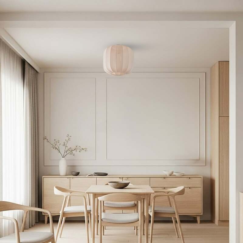 Lindby Deckenleuchte Helin beige Stoff Ø 35 cm dimmbar E27 15 W - 4251911793864