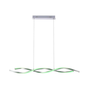 B-Ware LOLA Smart Pendelleuchte Hängelampe LED Multicolor Silber Opal Fernbedienung Sma