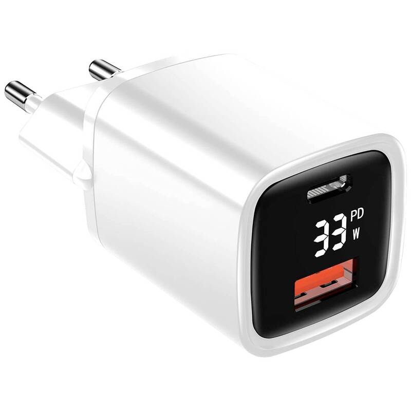 Eaxus Dual Port USB-Ladegerät 33W 2x USB-A USB-C 3000mA kompakt weiß - 4260634747818
