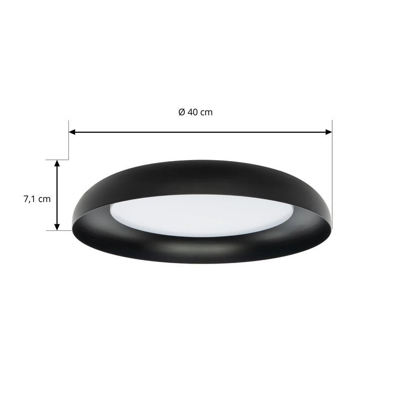 Lindby Deckenleuchte Florie LED Lampe Leuchte schwarz weiß Ø40cm 3000K 1200Lumen - 0000010048999