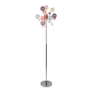 B-Ware Näve Stehleuchte Explosion G9 bunte Lampe mit Schalter 169cm chrom Glas Ø51cm