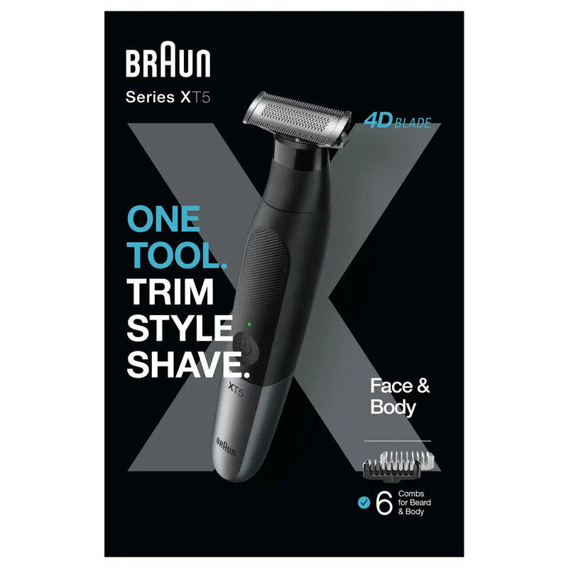 Braun Körperhaartrimmer Trimmer ganzer Körper schwarz wasserdicht 6 Aufsätze - 4210201400424