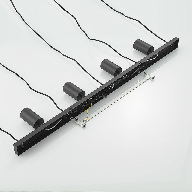 Lindby Hängeleuchte Sanad LED Pendelleuchte 9-flammig dimmbar schwarz 116cm - 9627385
