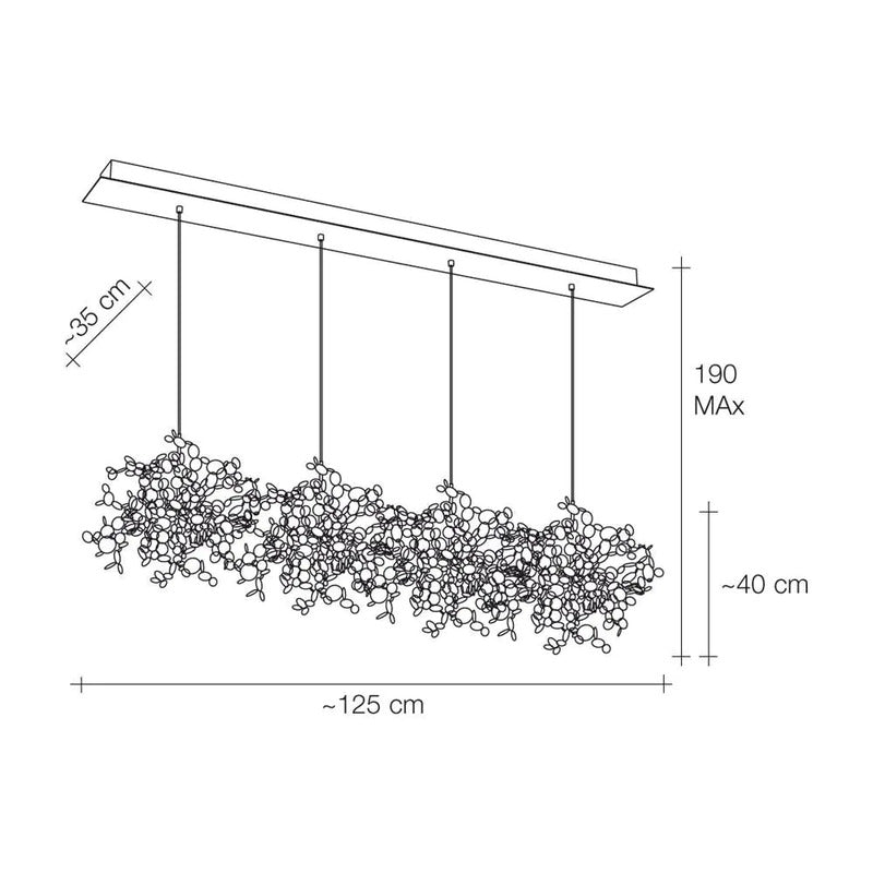 Terzani Argent 4 Linear Pendant Pendelleuchte Edelstahl Hängelampe Beleuchtung - 150374