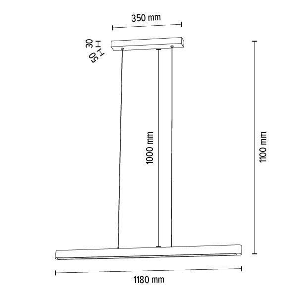 Euluna LED-Hängeleuchte Forrestal Deckenlampe Deko-Pendelleuchte Länge 120 cm859 - 5907642763469